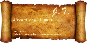 Jávorszky Tímea névjegykártya