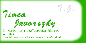 timea javorszky business card